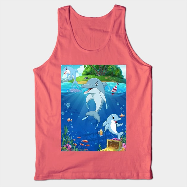 Dolphin in summer euphoria#2 Tank Top by SpaskeArt